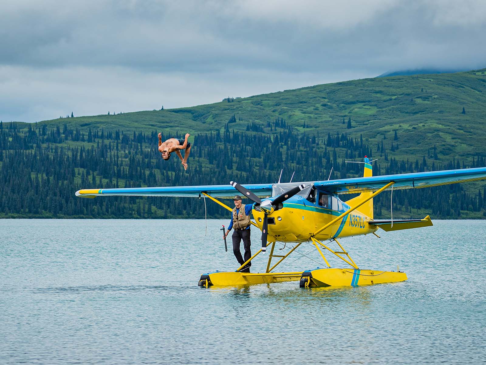 Backflip off of Float Plane