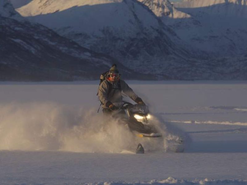 Snowmobile Chelatna Lake Alaska