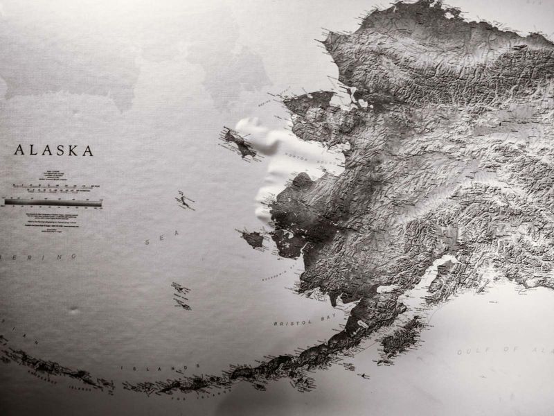 Alaska Map at Chelatna Lake 