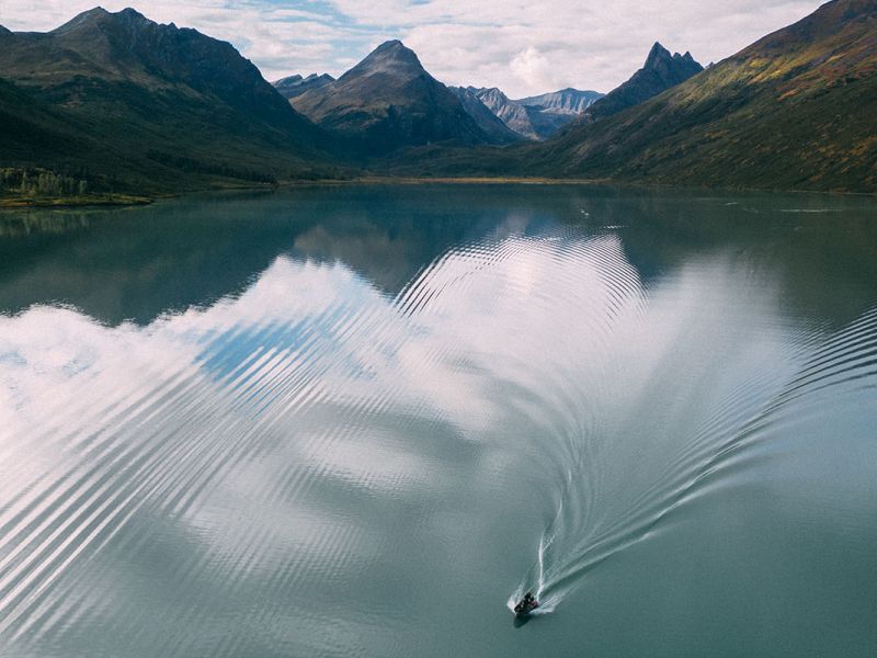 Boating on Chelatna Lake 