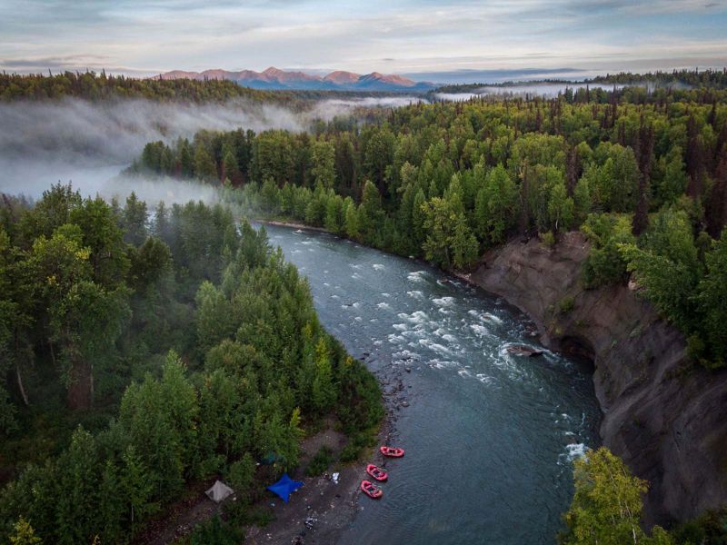 Overnight Raft Trip on Lake Creek Alaska 